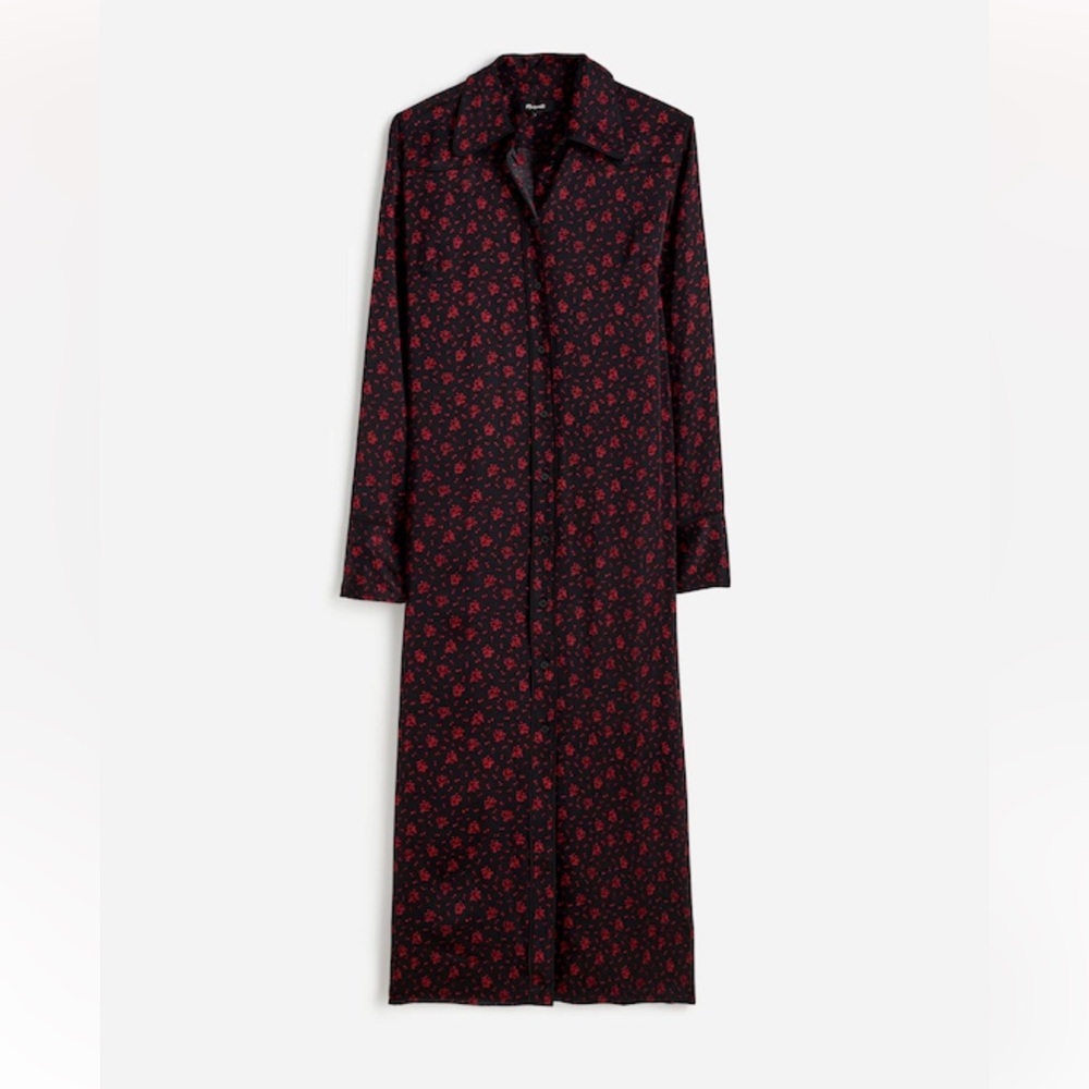 MADEWELL Button Front Midi Shirtdress in Floral